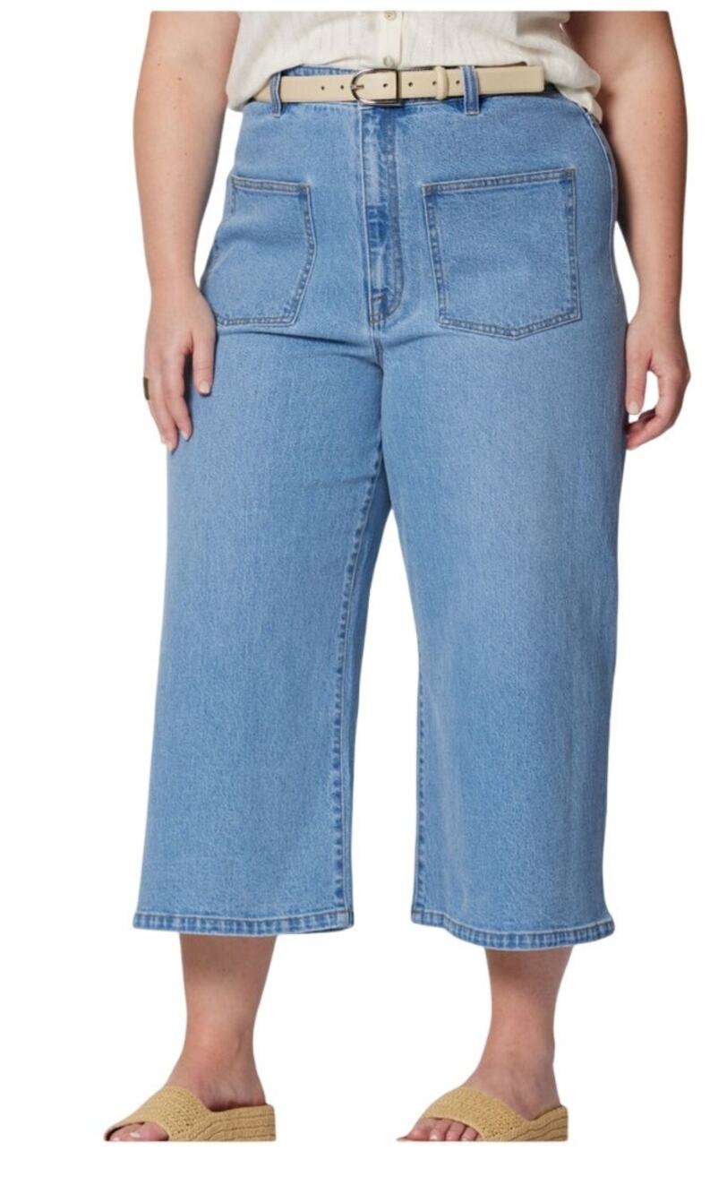 Joie Dorothea wide denim cropped Jean blue size 26W